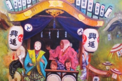 祭りの刻（油彩、F30 910×727cm、￥100,000 額なし）
