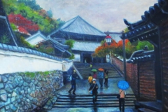 二月堂への道（油彩、F8 455×380cm、￥60,000 額なし）