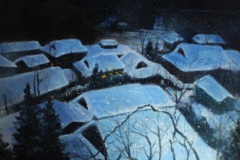 雪降りやまず(F10 530×455cm、￥60,000 額なし)